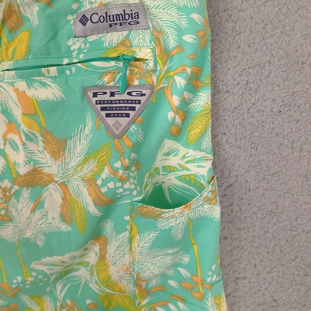 Columbia PFG Swim Trunks Mens Large 34 Omni-Shade Fishing Shorts‎ Hawaiian